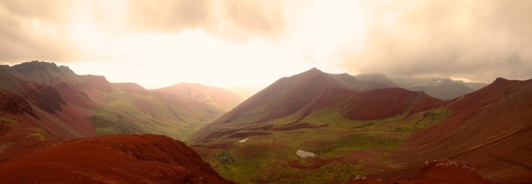 Panaoramic view to red valley